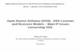 Open Source Software (OSS): OSS Licenses and Business ... · • Examples: Socialtext, eyeOS Openbravo, FOSS Business Model 9. Platform providers ... – software licensed under two