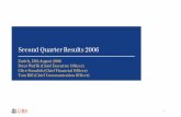Second Quarter Results 2006 - UBS · Second Quarter Results 2006 Zurich, ... 6.7 million shares purchased under 2006/2007 buyback program which started March 8, ... 1,188 300 600