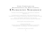 The Virtues & Blessings in Reciting Durood Shareef ... · 1 The Virtues & Blessings in Reciting Durood Shareef From The FOOD For Thought Series (Book 1) Compiled Through The Blessings