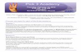 Pick 3 Academy [Date] Pick 3... · Instructional Strategies for Student Engagement — Elementary ... KASC’s Pick 3 Academy offers a fresh format with original ideas for ... The