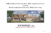 Homeowners warranty and Information manual - D. R. … · DyRyHORTON HOMEOWNERS WARRANTY AND INFORMATION MANUAL 2 ... please call the Warranty Service ... person must have your authorization