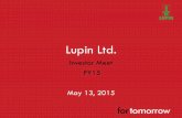 Lupin Ltd. · Asset swaps M&A valuations in 2014 reached ~$225 billion; YTD 2015 announced deals size of $195bn AU Opiates ... Filings commenced; FDA inspected facility