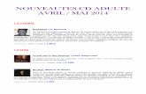 NOUVEAUTES CD ADULTE AVRILAVRIL / MAI/ MAI/ MAI …mediathann.thann-cernay.fr/genlistes/IMG/pdf/cd_adultes_avril-mai...Live: friday night in San Francisco / John McLaughlin. Friday