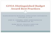 GFOA Distinguished Budget Award Best Practices - mma.org · structure, culture and informal practices ... are best practices that can provide common ground ... GFOA BEST PRACTICES