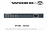 pa50new - eafg.es · Don't touch the screw around the ventilation holes in the bottom board. When heat sink working, the screw temperature rises higher. rises ... amplifier, it is