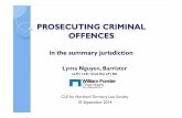 PROSECUTING CRIMINAL OFFENCES - William F .PROSECUTING CRIMINAL OFFENCES in the summary jurisdiction