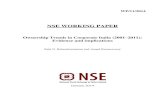 NSE WORKING PAPER - NSE - National Stock Exchange of … · NSE Working Paper Ownership ... The first decade of the new millennium saw dramatic changes in the ownership patterns ...