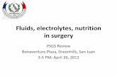 Fluids, electrolytes, nutrition in surgery - · PDF fileFluids, electrolytes, nutrition in surgery PSGS Review ... •Fluid and electrolyte levels are interdependent ... Care Plan