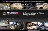 U.S. Army’s Ground Vehicle Energy Storage · U.S. Army’s Ground Vehicle Energy Storage ... Provide technical expertise on energy storage ... evaluate and test battery and other