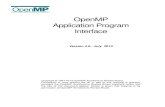OpenMP Application Program Interface · Application Program Interface (OpenMP API) for shared-memory parallelism in C, C++ and Fortran programs.