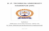 H .P. TECHNICAL UNIVERSITY HAMIRPUR (HP) · H .P. TECHNICAL UNIVERSITY HAMIRPUR (HP) Syllabus [Effective from the Session: 2012-13] ... Differential & Integral Calculus: by N. Piskunov,