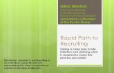 Rapid Path to Recruitment - Arena International · Rapid Path to Recruiting ... this and proactively planning, ... Exhaustive mapping and analysis of process with facilitator