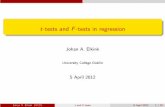 t-tests and F-tests in regression - Jos .Outline 1 Simple linear regression Model Variance and R2