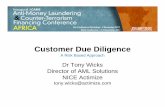 Customer Due Diligence - AFRICA B_Tony_Wicks.pdf · Customer Due Diligence A Risk Based Approach Dr Tony Wicks Director of AML Solutions NICE Actimize ... May also need to perform