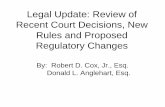 Legal Update: Review of Recent Court Decisions, New Rules ...mcwrs.org/Conferences/2013/BobDon.pdf · Legal Update: Review of Recent Court Decisions, New Rules and Proposed Regulatory