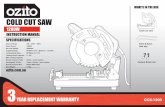 COLD CUT SAW - cdn1.blocksassets.comcdn1.blocksassets.com/assets/ozito/ozito-product-manuals/UE78... · The cut off saw is recommended for cutting mild steel such as pipe, box section,