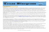 Central IBMA Member Texas Bluegrass Vol. 36 No. 5 · May 1, 2014 Central ... Alice Moore – mandolin, vocals Jon Schubkegel ... Where are you from originally and how long have you