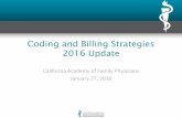 Coding and Billing Strategies 2016 Update · Coding and Billing Strategies 2016 Update ... Enhance provider understanding of changes to CPT codes, ... applications to the Panel for