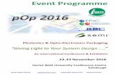 Event Programme - EPICassoc · Event Programme Photonics & Opto ... We would like to thank Heriot Watt University, ... In the field of optoelectronic packaging, EPI [s technology
