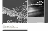 Financial results - ArcelorMittal South Africa Slides 31 July 2014... · Overview . . Safety – Our Key Strategic Imperative •Two contractor fatalities in Q2 2014 (the first in