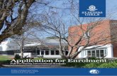 Application for Enrolment · 2018-05-02 · Successful applicants will receive a formal letter of offer and written agreement for the student’s placement. The written agreement