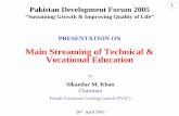 Main Streaming of Technical & Vocational Educationsiteresources.worldbank.org/.../Session-V-Sikandar.pdf · PRESENTATION ON Main Streaming of Technical & Vocational Education by Sikandar