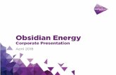 Obsidian Energy Corporate Presentation · Deep Basin $8 9% Optimization $14 16% Cardium ... Horizontal Drilling Focus by $9MM (three wells) ... suited to horizontal development