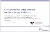 Occupational lung disease In the mining industry · Occupational lung disease In the mining industry Michael Pysklywec, MD MSc CCFP ... Objectives • Review ... • Impaired gas