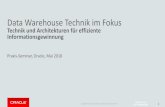 Data Warehouse Technik im Fokus - oracledwh.de€¦ · Oracle Database Performance Tuning Guide 11g Release 2 / Chapter 13 - Managing Optimizer Statistics  ...