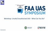 Workshop: Unsafe/Unauthorized UAS – What Can You Do? · Workshop: Unsafe/Unauthorized UAS ... CO – ESPN X Games – Misdemeanor reckless endangerment ... • Law Enforcement Reference
