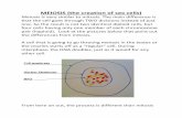 MEIOSIS (the creation of sex cells) - 4Schools · MEIOSIS (the creation of sex cells) Meiosis is very similar to mitosis. The main difference is that the cell goes through TWO divisions