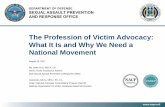 The Profession of Victim Advocacy: What It Is and Why We ... · The Profession of Victim Advocacy: What It Is and Why We Need a National Movement August 15, 2017 Ms. Bette Inch, MSCP,
