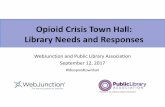 Opioid Crisis Town Hall: Library Needs and Responses .Opioid Crisis Town Hall: Library Needs and