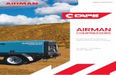 AIRMAN - CAPS€¦ · Airman wide track portable compressors provide superior road towing, ... QUALITY - Airman’s factory in Japan is certified to the Quality Standard ISO9001.