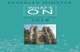 WHAT’S ON - Beverley Minster · Professionally speaking the one ... Welcome to the Spring edition of What’s On at ...