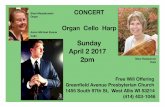 Organ Cello Harp - Constant Contactfiles.constantcontact.com/2bac8a93101/5f6cfc98-9090-4b9c-852d-a894... · Free Will Oﬀering . Greenﬁeld Avenue Presbyterian Church . 1455 South