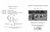 Centre Presbyterian Church Sunday Servicesimages.acswebnetworks.com/1/1883/010530_Cemetery_brochure.pdf · Reid , Rufus 1797-1854 M4 Reid, Isabella M. 1818-1893 M5 Reid, W.H. 1867-1894