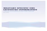 Military Specific EMS Licensure Information · military specific ems licensure information revised july 21, 2015 1 table of contents maps .....3