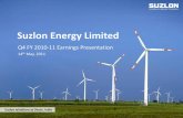 Suzlon Energy Limited · 1 Suzlon windfarm at Dhule, ... and shall not form the basis or be relied on in connection with any contract or binding ... • Monthly performance review