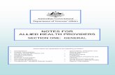 NOTES FOR ALLIED HEALTH PROVIDERS - Department … · SECTION ONE – GENERAL NOTES FOR ALLIED HEALTH PROVIDERS April 2016 Table of Contents The purpose of the Notes for Providers