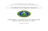 Accident Investigation Report - Department of Energy · Accident Investigation Report ... investigation report in accordance with Department of Energy ... SRNS should conduct an extent