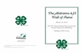 The Alabama 4-H Wall of Fame€¦ · The Alabama 4-H Wall of Fame recognizes individuals and organizations that have had a significant impact on the 4-H and Youth Development program