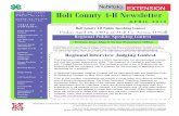 Holt County 4-H Newsletter - Nebraska Extension 2014 Holt County 4... · Holt County 4-H Newsletter ... Holt County Public Speaking Contest ... July 21 - 4-H Static Pre-Entries, Livestock