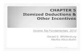 CHAPTER 5 Itemized Deductions & Other Incentives Individuals Lecture V Presentation.pdf · CHAPTER 5 Itemized Deductions & Other Incentives ... deductions and therefore deducts the
