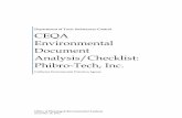 CEQA Environmental Document Analysis/Checklist · 14-12-2015 · Department of Toxic Substances Control CEQA Environmental Document Analysis/Checklist: Phibro-Tech, Inc. California
