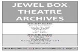 xxxxx THEATRE ARCHIVES - Jewel Box Theatrejewelboxtheatre.org/Complete Archive 1972 to present.pdf · I Hate Hamlet ** The Miracle Worker ** Mystery Radio Plays: 1940-50s Money Matters