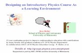 Designing an Introductory Physics Course As a Learning ... Course Design... · Designing an Introductory