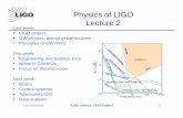 LIGO SURF02 2 - LIGO Lab | Caltech | MITajw/LIGO_SURF02_2.pdf · LIGO-G000165-00-R AJW, Caltech, LIGO Project 1 Physics of LIGO Lecture 2 Last week: LIGO project GW physics, astrophysical
