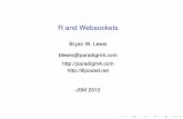 R and Websockets - illposed.netillposed.net/jsm2012.pdf · R and Websockets Bryan W. Lewis ... -The websocket function lets R talk to websocket servers. ... max = 1000, value = 500)),