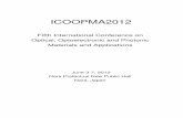 Fifth International Conference on Optical, Optoelectronic ...icoopma12.org/download/program_toc_mod.pdf · ICOOPMA2012 Fifth International Conference on Optical, Optoelectronic and